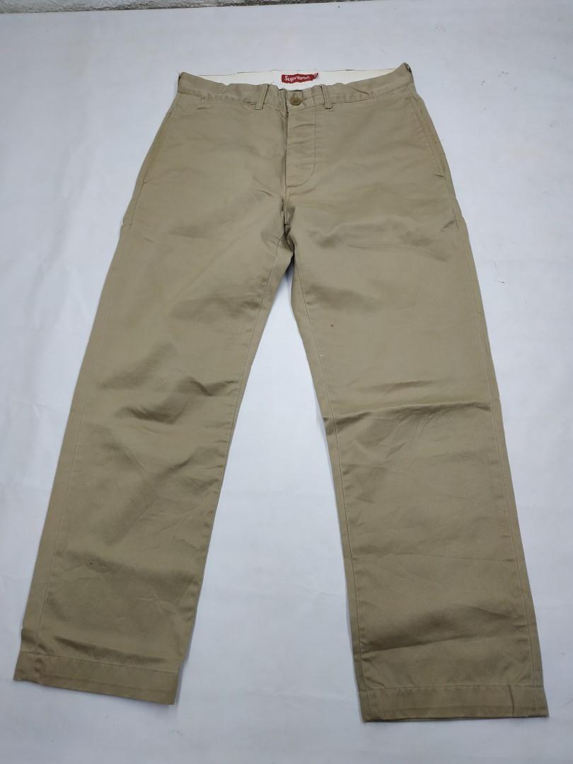 Supreme crown chino pants khaki Men s Fashion Bottoms Chinos on