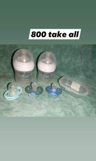 Take all avent 4oz twin and avent pacifiers / looney tunes Newborn pacifier