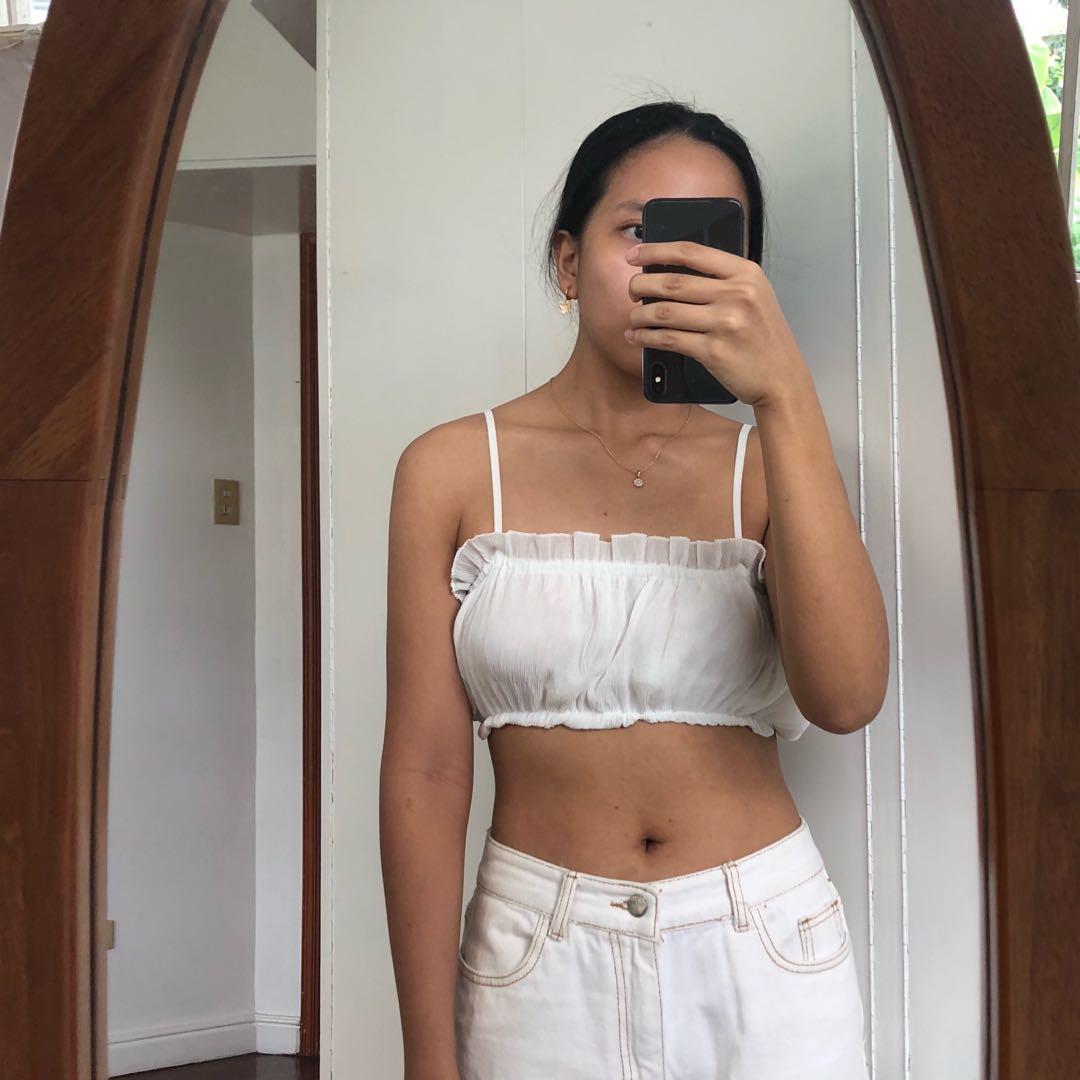 white peplum crop top