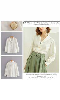 White stone button dress