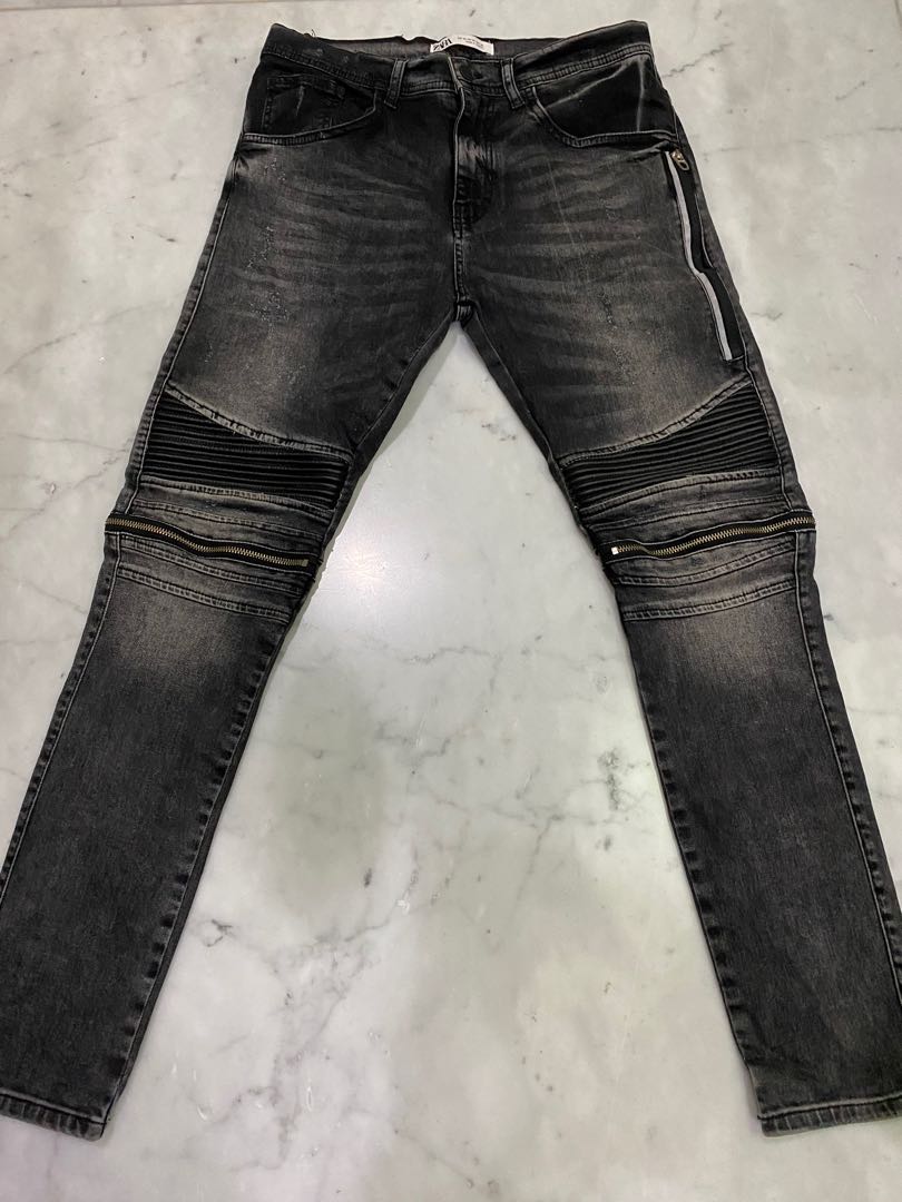 Zara man biker jeans on sale