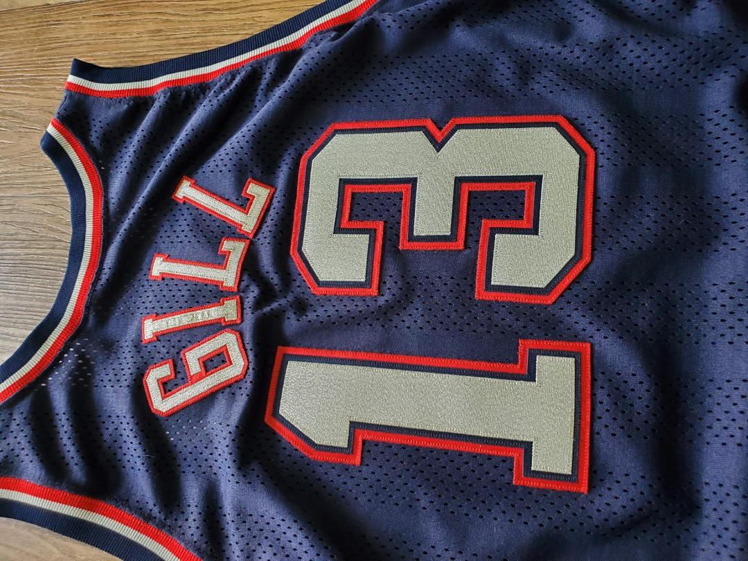 #13 Kendall Gill New Jersey Nets Champion Game Issued Jersey, Men's ...