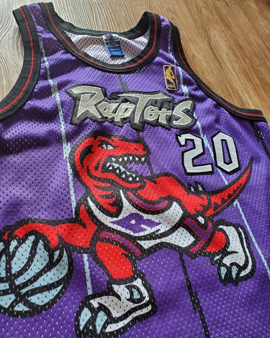 Vintage Damon Stoudamire #20 Toronto Raptors Champion Purple Jersey Size XL 48