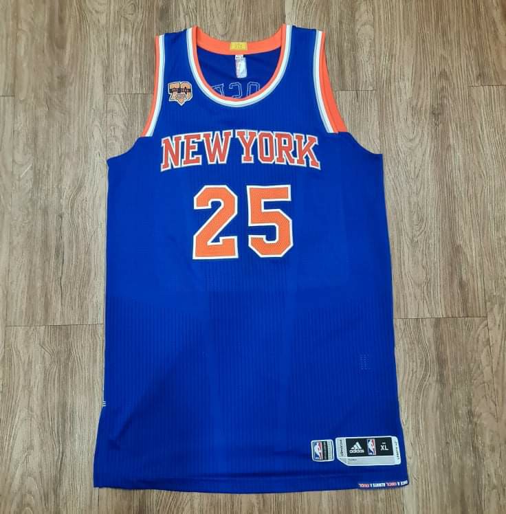 25 Derrick Rose New York Knicks Game Issued Rev 30 NBA Jersey