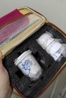 戶外旅行便攜泡茶茶具一壺五杯玻璃陶