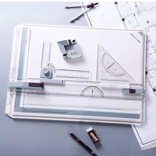 Architectural Drawing Board with Parallel Motion Ruler Adjustable Angle Drawing Kit - A3 Size