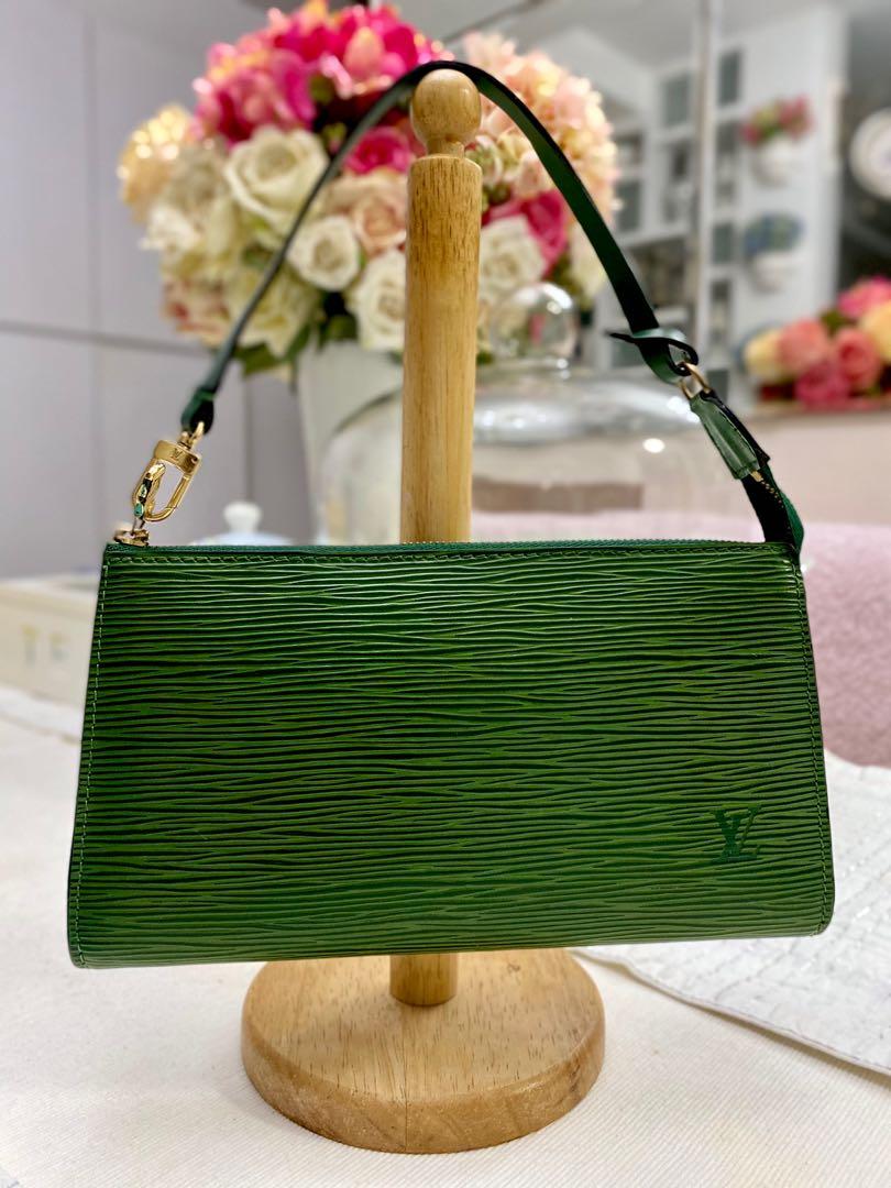 Louis Vuitton Vintage Borneo Green Accessory Pouch 24 Leather Pochette, Best Price and Reviews