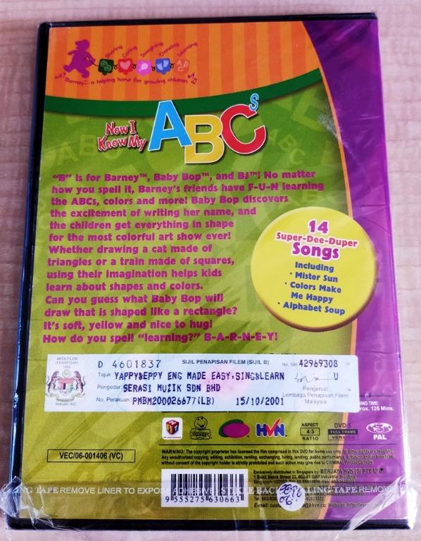 Barney The Dinosaurs : Now I Know My Abc'S Dvd Children Educational  Program, Hobbies & Toys, Music & Media, Cds & Dvds On Carousell
