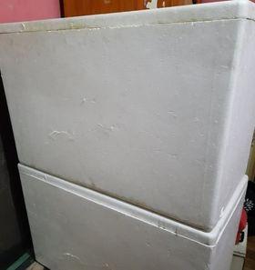 BIG STYROFOAM BOX CHEST 41x21x27" (Category: Storage Boxes & Baskets) located in Quezon City. Submitted by justselling03 (Listing ID 1043977208, Image 1). Description: Used Good condition No holes/leaks SLIGHTLY NEGOTIABLE CALL/TEXT 09175895732 Pickup QC area Delivery via Lalamove at buyer's expense.