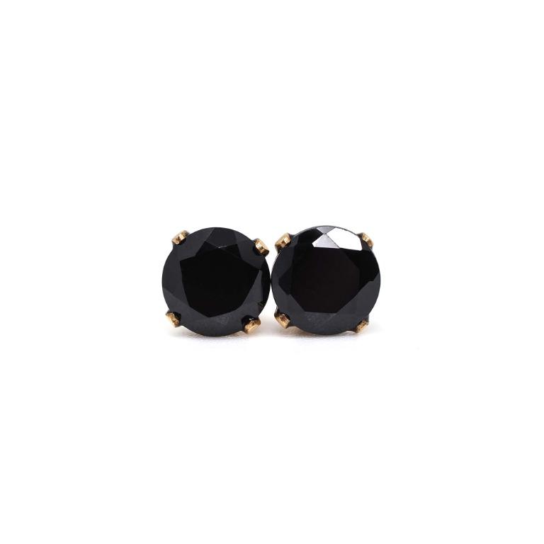 Mens black onyx stud earrings best sale