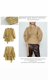 Brown blouse waist blouse