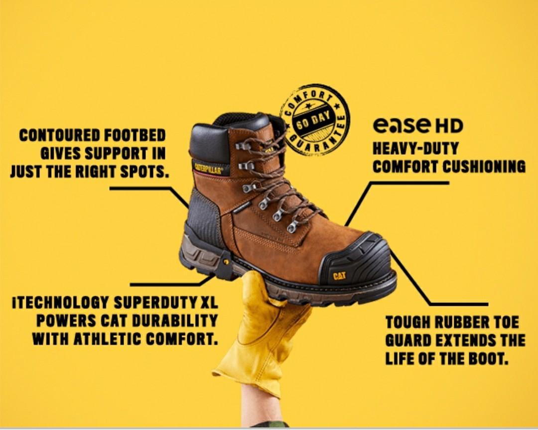 CATERPILLAR EXCAVATOR XL 6" H2O PROOF COMPO TOE WORK BOOTS, Men's