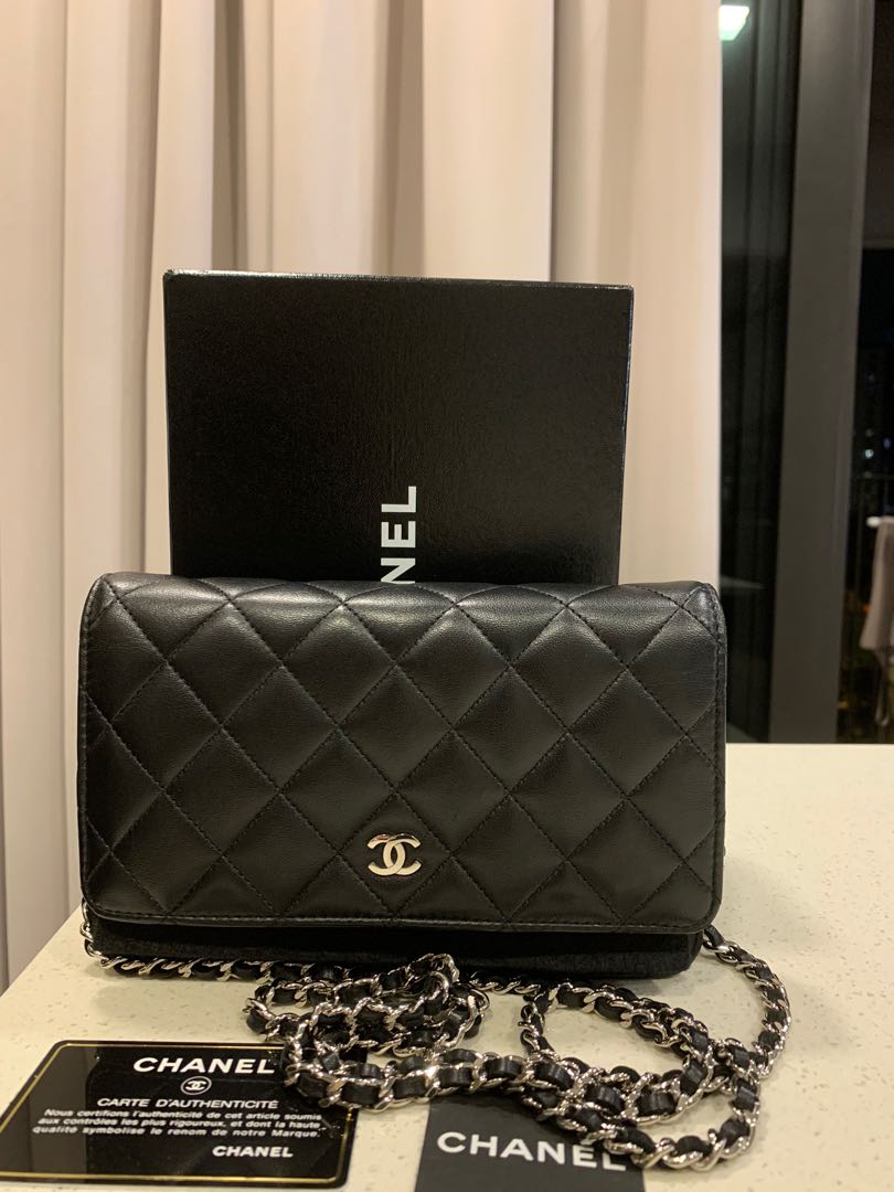 Chanel classic wallet on chain black caviar gold hardware Womens  Fashion Bags  Wallets Clutches on Carousell