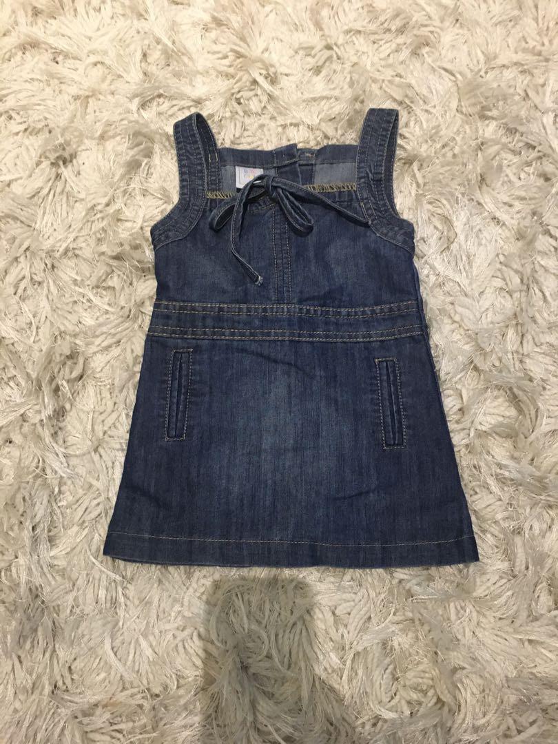 Denim dress for baby (Category: Babies & Kids Fashion) located in Antipolo. Submitted by summerarrow (Listing ID 1043983643, Image 1). Description: Looks new, but with issue lang, one button is missing.
