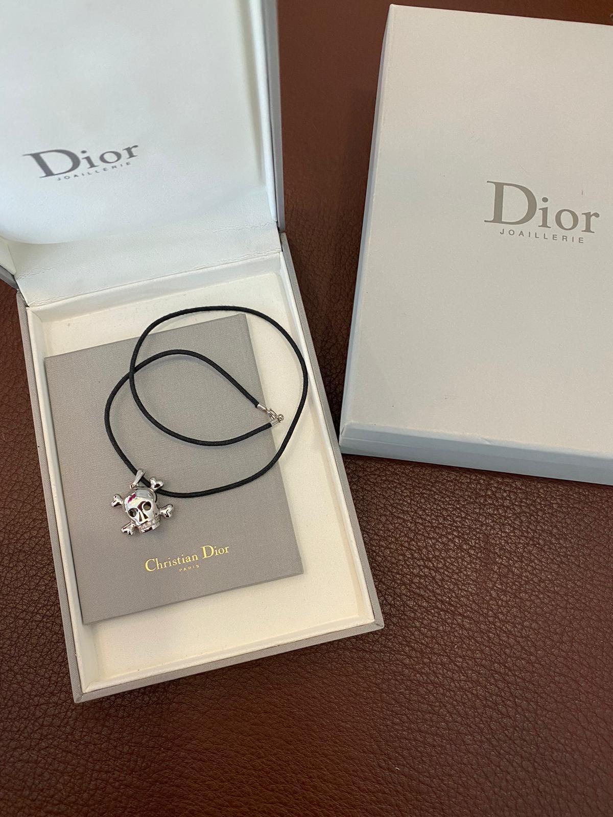 Dior Joaillerie White Gold Skull Pendant with Diamonds Women s
