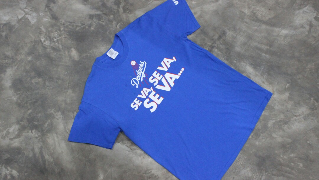 Dodgers Blue T-Shirt, Fesyen Pria 