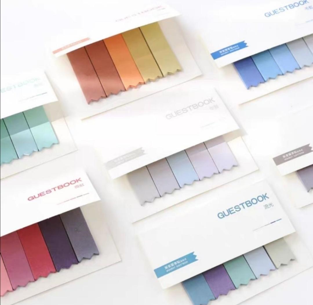 Gradient Post It Note (Category: Stationery & School Supplies) located in Singapore. Submitted by swaggyshopper (Listing ID 1044081600, Image 2). Description: Gradient Post It Note 10 colours available 5x20sheets per packet $0.80 each Buy random 10 at $7 :) [cannot choose design] PM me for any enquiries ☺️.