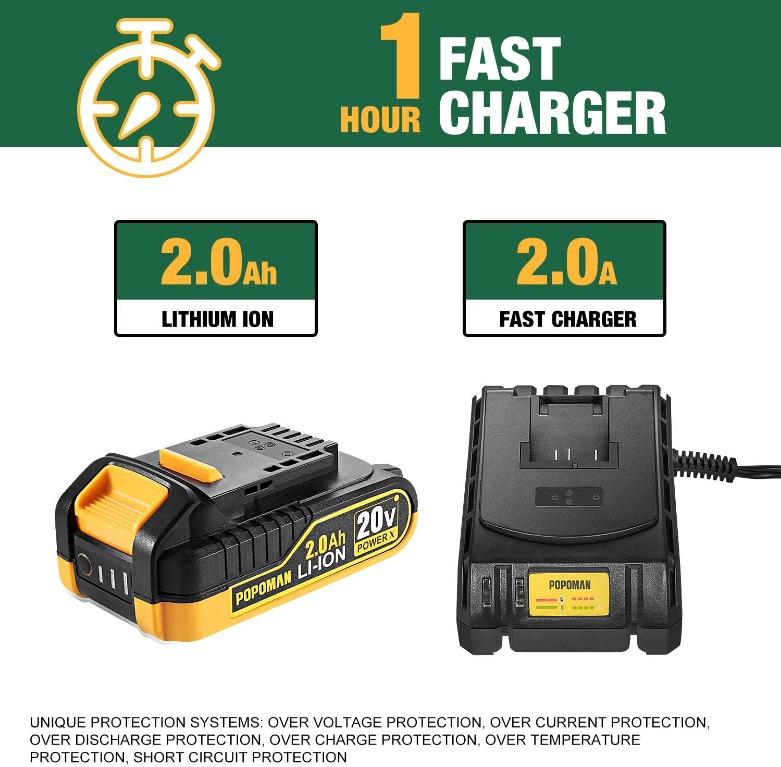 Impact Wrench Brushless 20V MAX Cordless 300 Ft lbs Max Torque with 3 Speed Transmission 1 2 Hog Ring Anvil 59 Min Fast Charger 3 Sockets 2.0Ah Li ion Battery Tool Box POPOMAN BHD850B