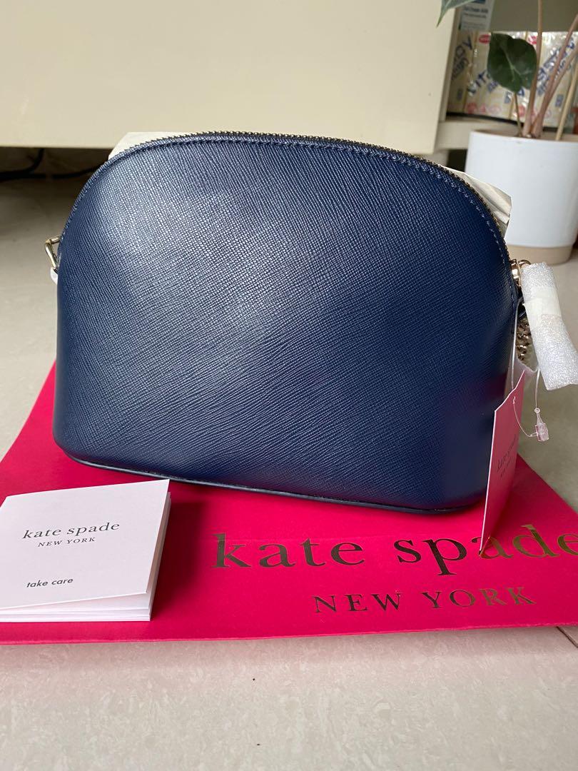 Kate Spade Cameron Hilli Saffiano Leather Crystal Blue Xbody Shoulder Bag, 196021190346 - Kate Spade bag CAMERON - Blue / Gold Handle/Strap, Gold  Hardware, Blue Exterior
