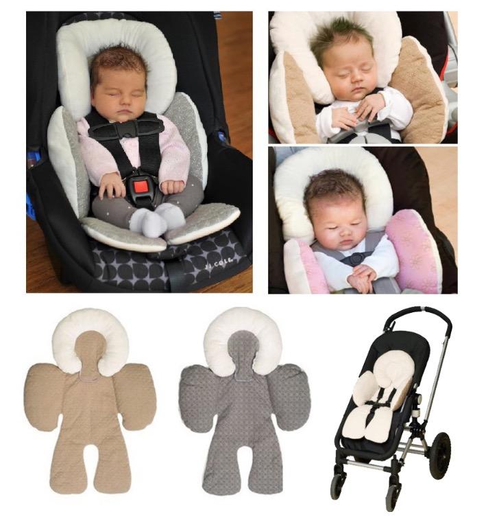 Baby car seat head and body support clearance