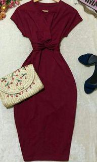 Maroon Sexy Bodycon dress