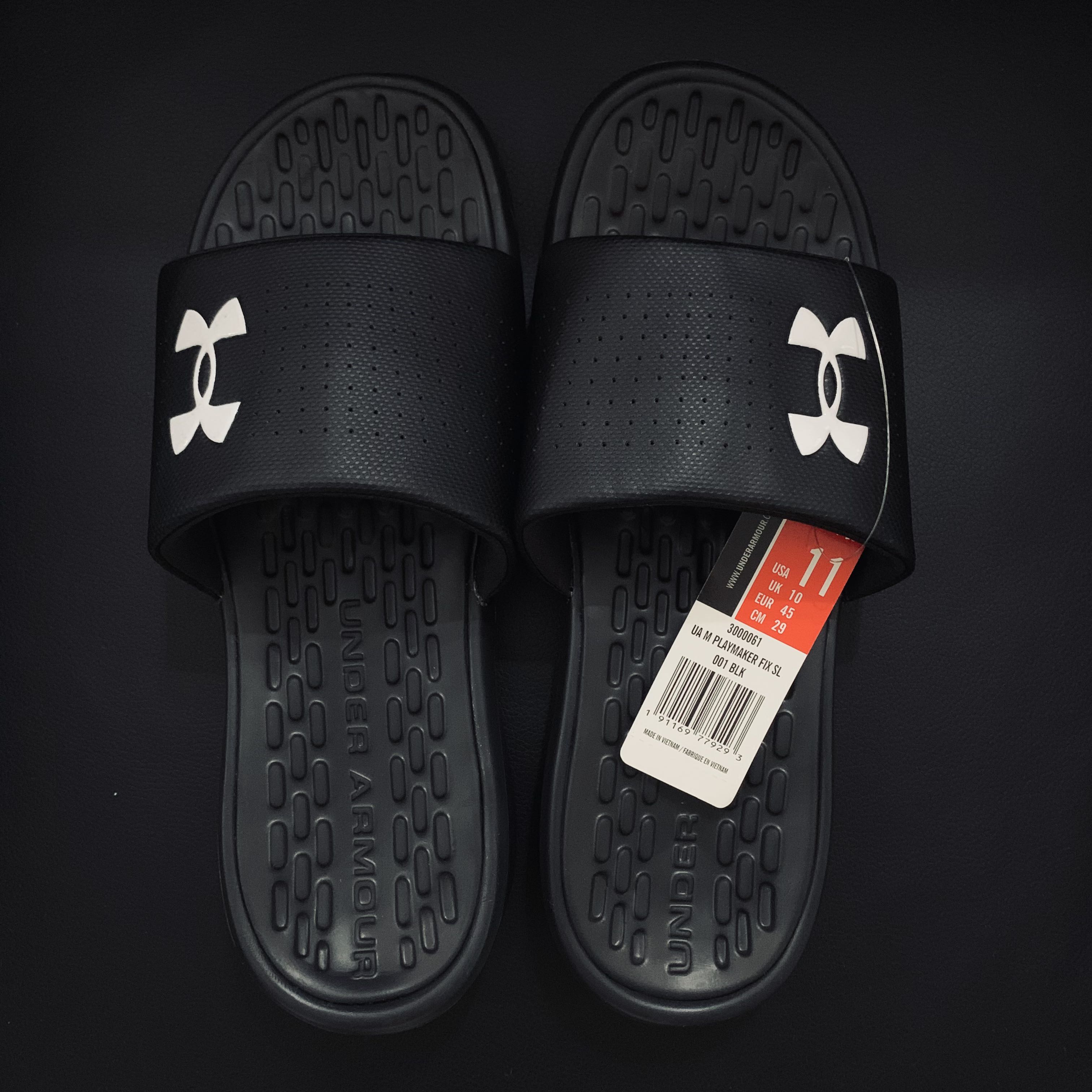 men's ua playmaker fixed strap slides