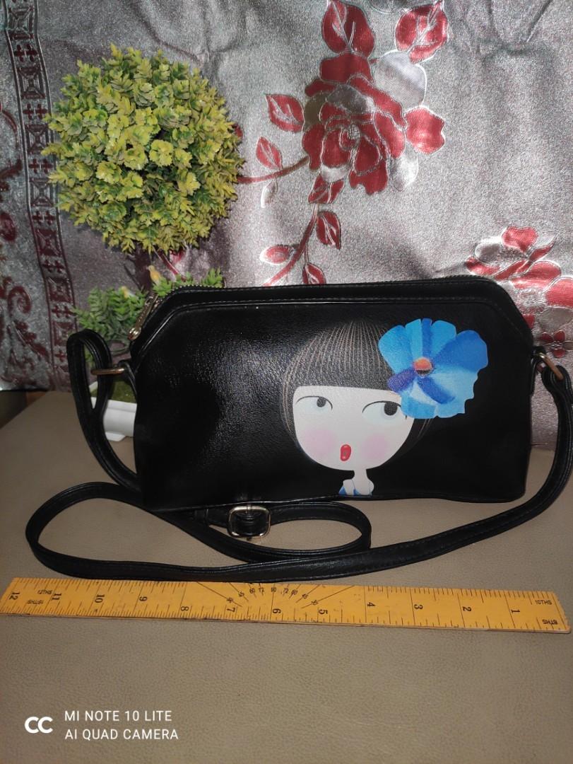 Monalisa Black  Buy Sling Bag With Frills for Girls Online - Ilina