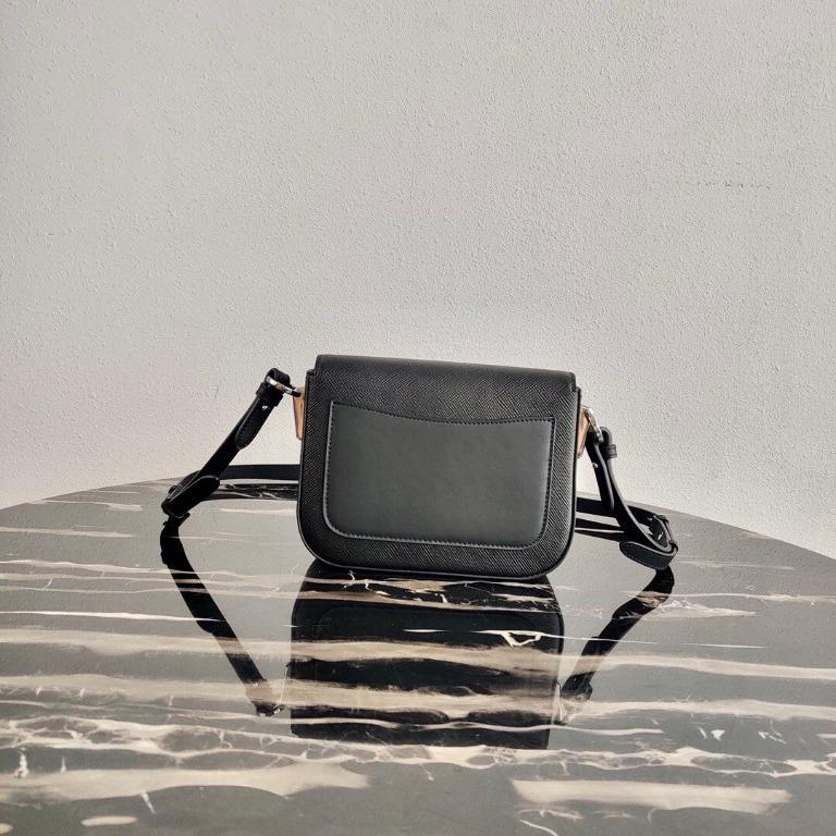 Saffiano leather prada identity shoulder bag discount