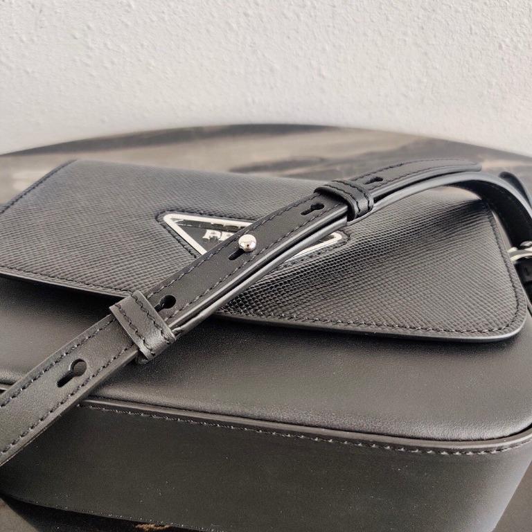 Saffiano leather prada identity shoulder bag deals