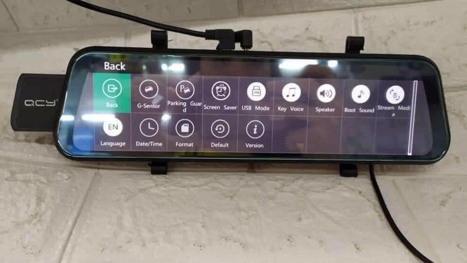 QCY F11+ WIFI 2K Car Dvr Camera 10 Inch Streaming RearView Mirror Dash