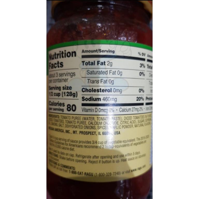 Ragu Chunky Sauce Tomato, Garlic & Onion (3 x 14 oz), Food ...