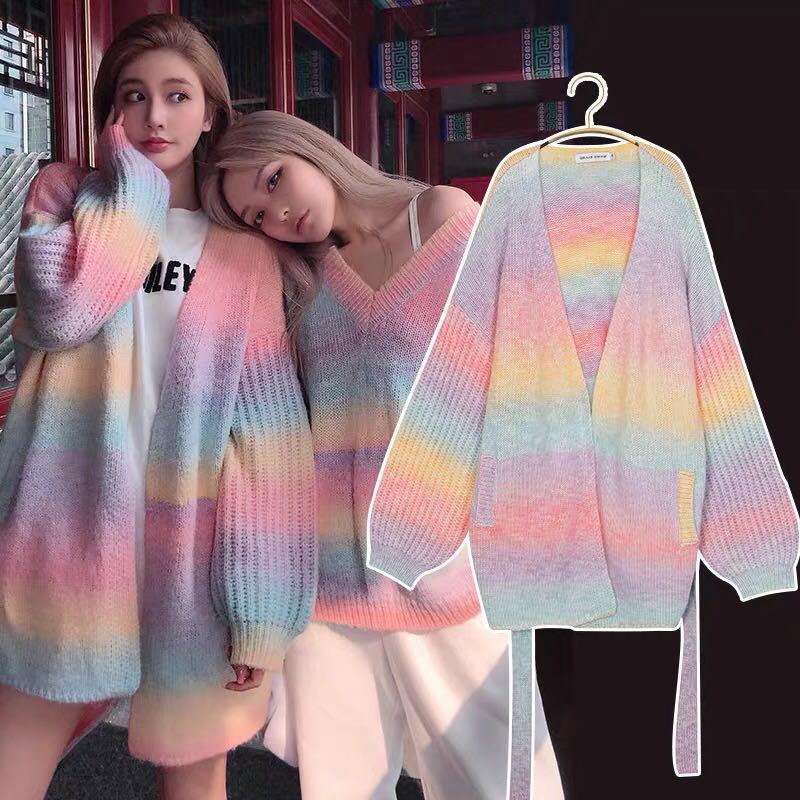 Rainbow pastel sweater hot sale