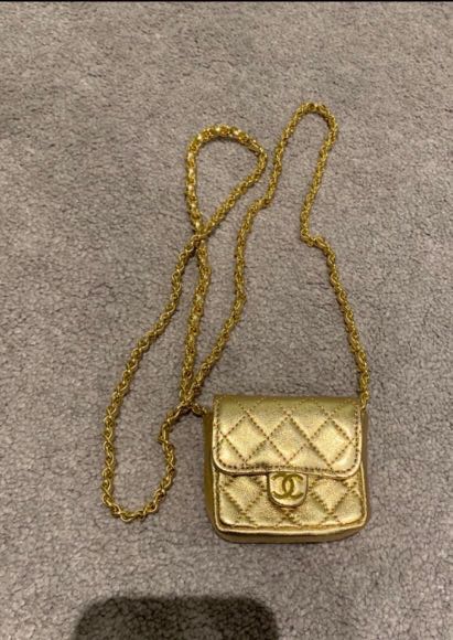 RARE. Chanel Micro Square Gold Bag/Necklace, Luxury, Bags