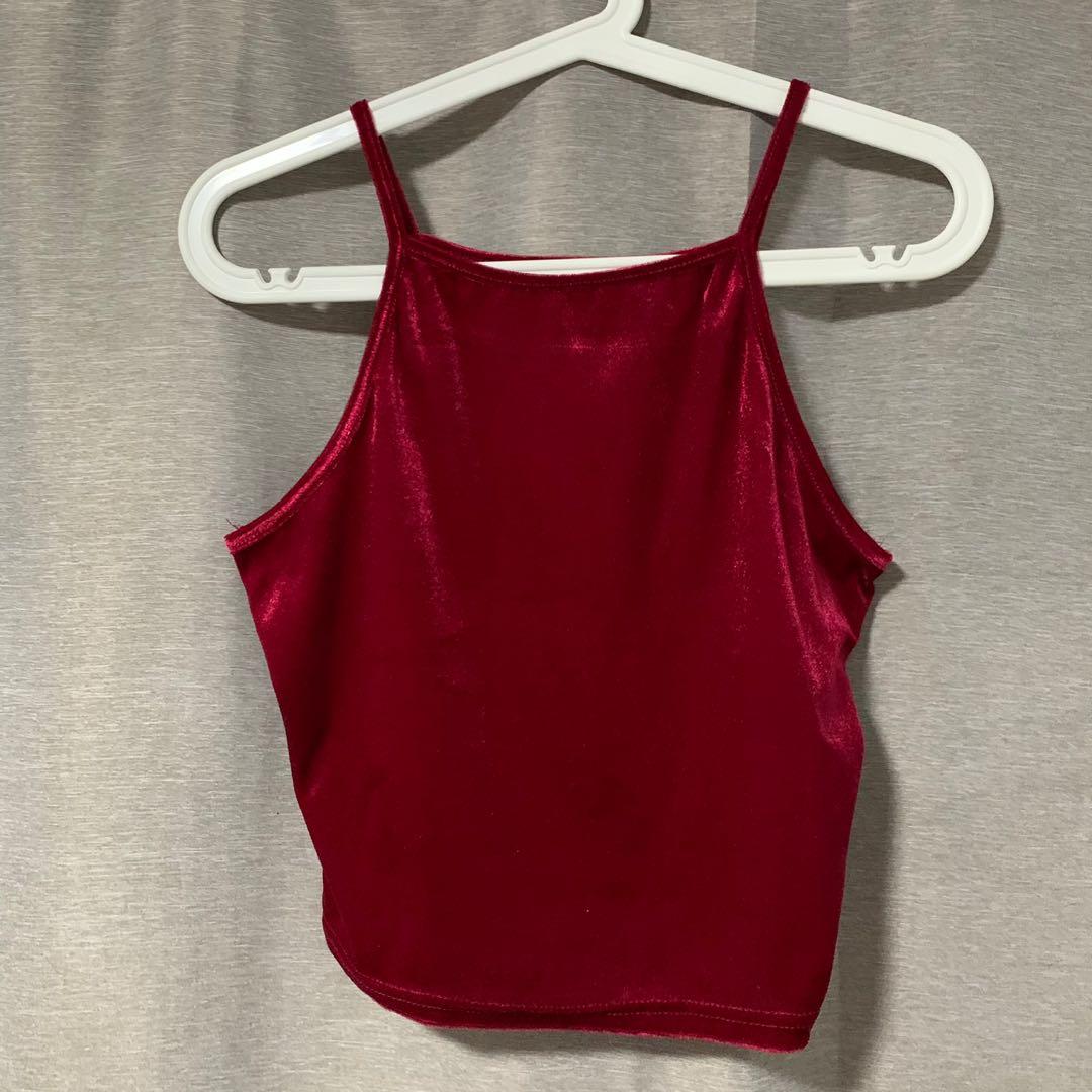 Velvet halter top Outlet