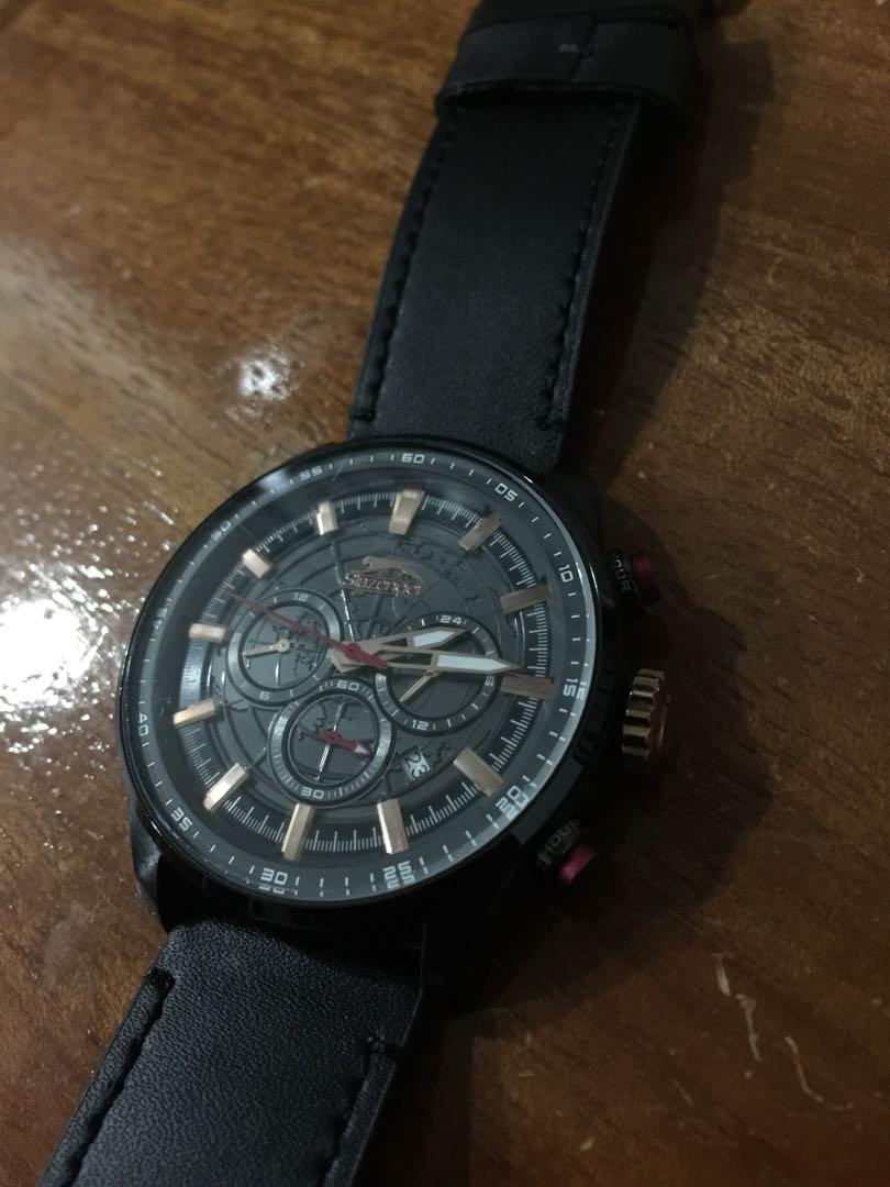 Slazenger black sale panther watch