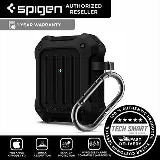 Spigen Tough Armor Case for Airpods Cover for Airpods 1 & 2 (Front LED Visible) Black