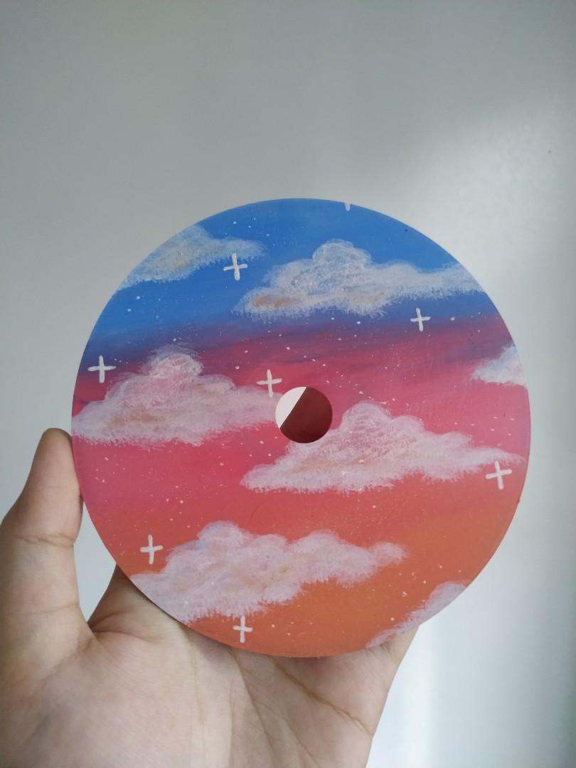 Sunset Clouds Hand Painted Spotify Code Cd Art Hobbies Toys Stationary Craft Art Prints On Carousell