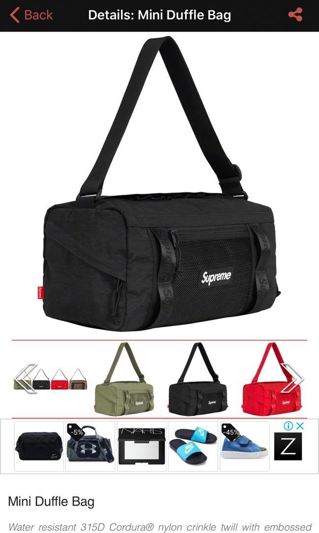 Supreme FW20 Mini Duffle Bag, Men's Fashion, Bags, Sling Bags on