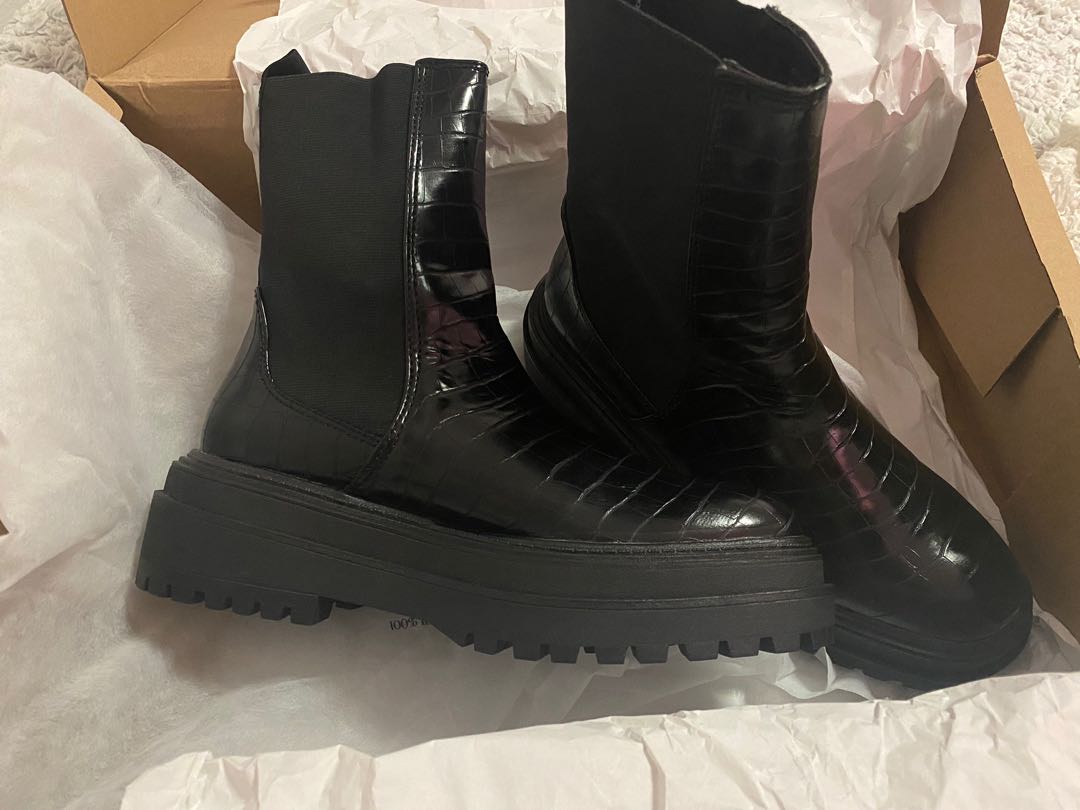 zara black boots ankle