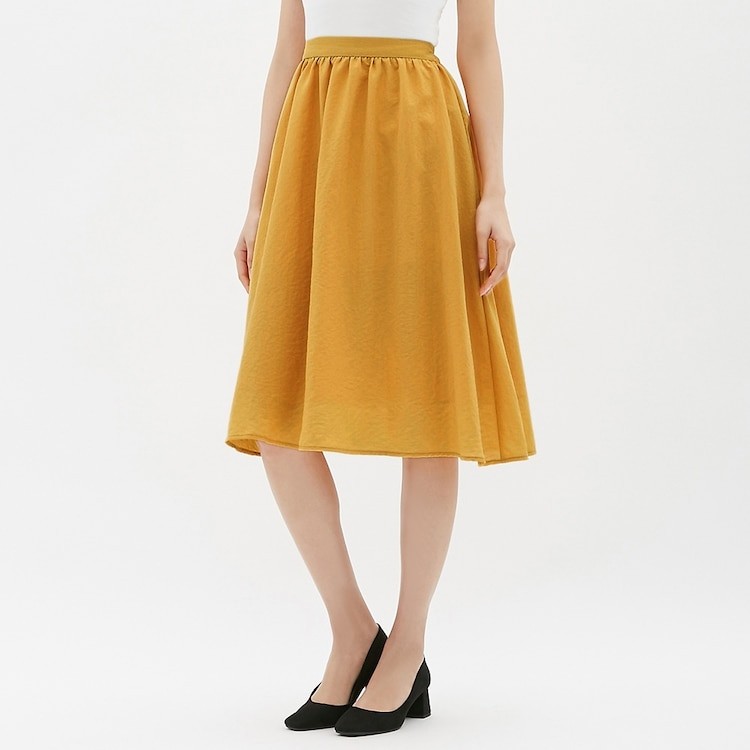 mustard skirt knee length