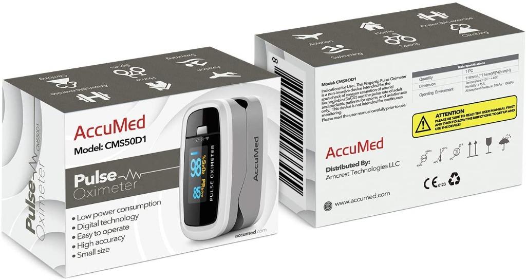 AccuMed® CMS50D1 Pulse Oximeter Finger Pulse Blood Oxygen SpO2 Monitor
