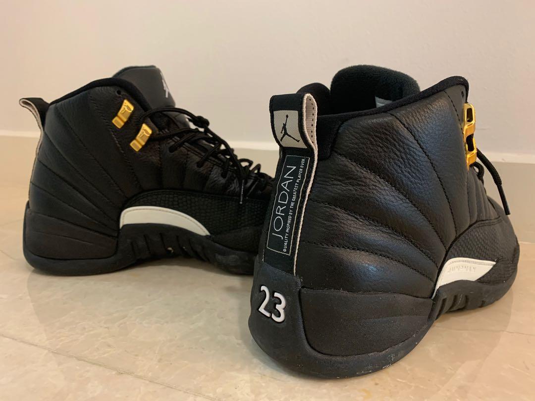 jordan 12 black and gold mens