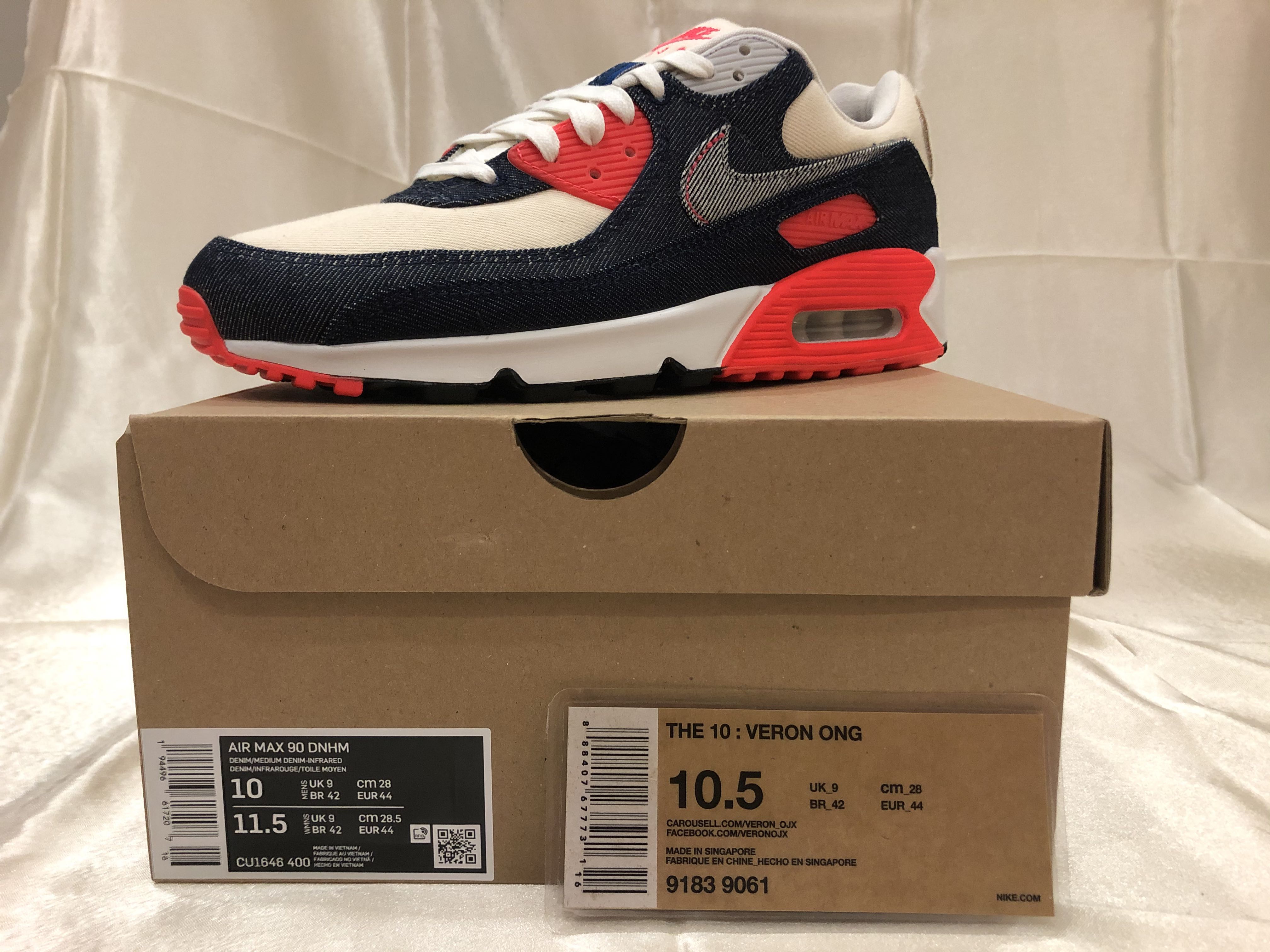 Air max 90 x Denham, Men's Fashion, Footwear, Sneakers on Carousell