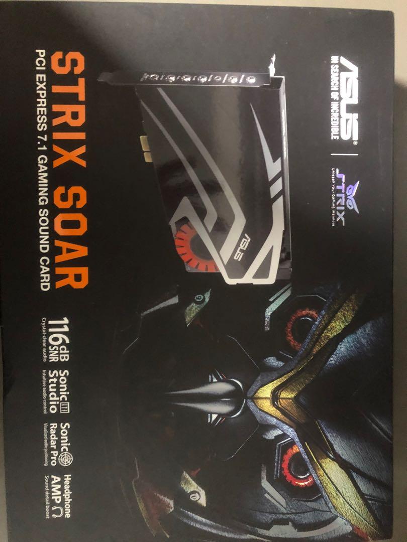 Asus Strix Soar Pci Express 7 1 Gaming Sound Card Computers Tech Parts Accessories Networking On Carousell