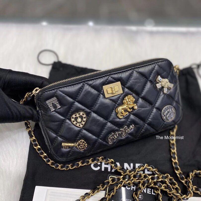 Authentic Chanel Lucky Charms Black Aged Calf Woc Double Zip Camera Bag,  Luxury, Bags & Wallets On Carousell