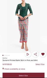 BATIKA skirt kebaya sarong skirt pastel pink and mint