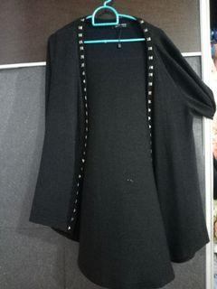 Black cardigan loose studded free size