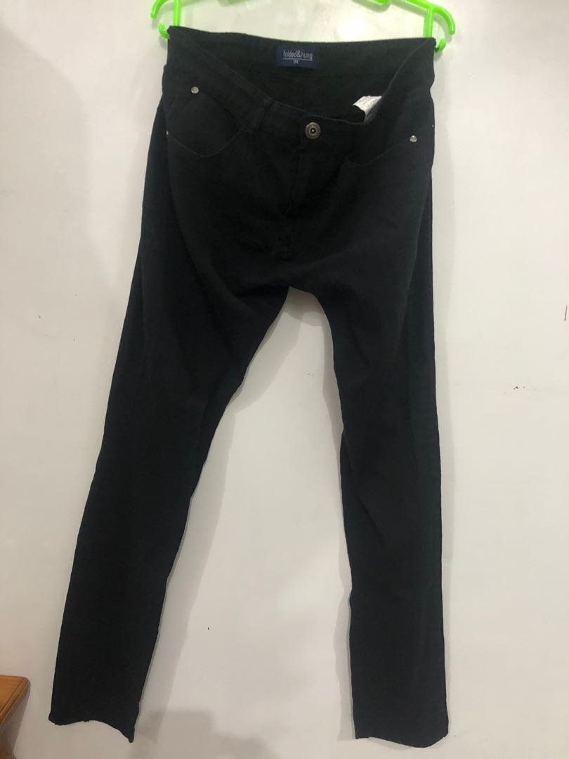 black non denim pants