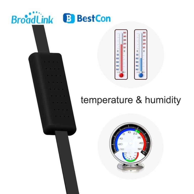 BroadLink Remote Sensor Accessory, Works with RM4 Mini and RM4 pro Smart  Remote, Temperature and Humidity Monitor USB Cable