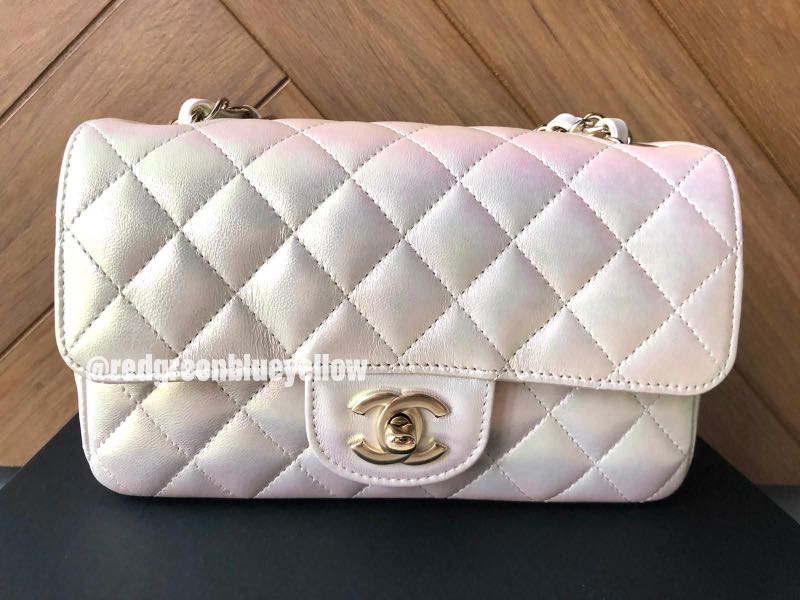 Chanel 20b Iridescent Ivory Mini Rectangular Flap Bag | Dearluxe